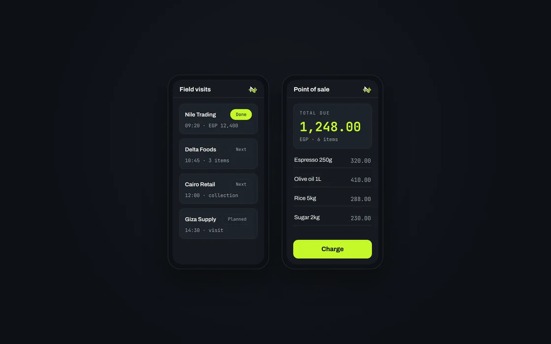 تطبيقات الزيارات الميدانية ونقاط البيع على موبايلين